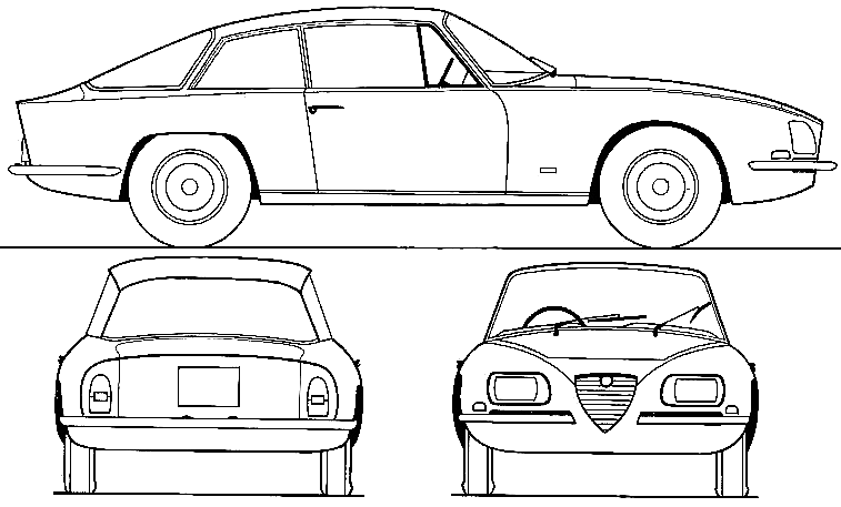 1965 Alfa Romeo 2600 SZ Coupe blueprint