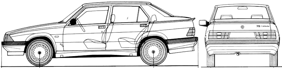 1987 Alfa Romeo 75 20 Twin Spark Sedan blueprint