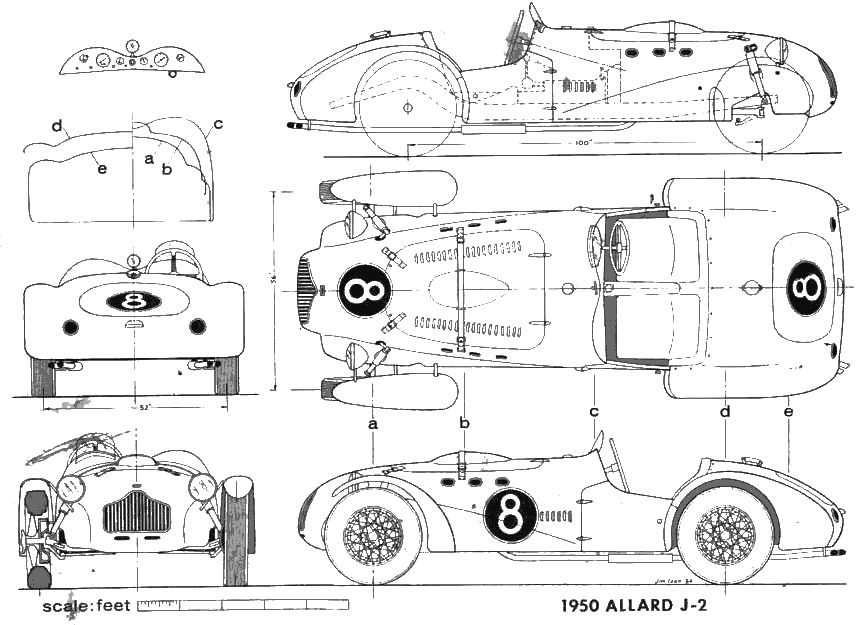CAR blueprints 1959 Allard J2X Roadster blueprint
