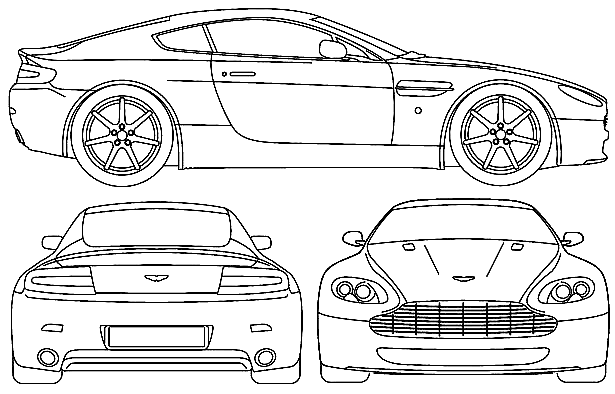 CAR blueprints 2005 Aston Martin V8 Vantage Coupe blueprint