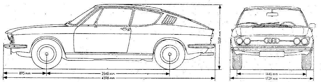 1970 Audi 100 C1 Coupe S Coupe blueprint
