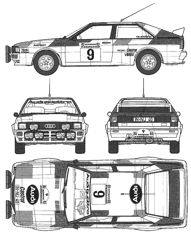 1981 Audi Quattro A2 Coupe blueprint
