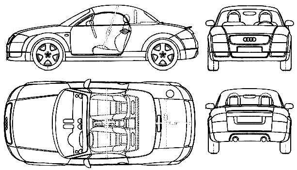 1999 Audi TT Typ 8N Roadster Cabriolet blueprint