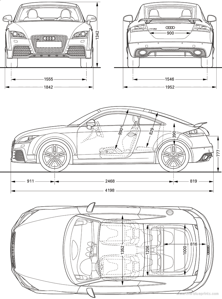 2010 Audi TT RS Coupe blueprint