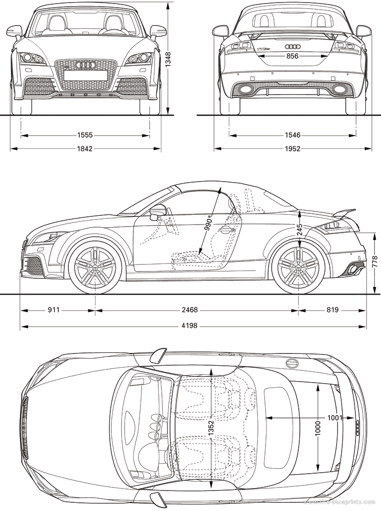 2010 Audi TT RS Roadster blueprint