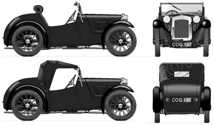 1934 Austin 7 Nippy Cabriolet blueprint