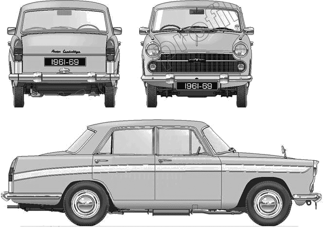 1961 Austin A60 Cambridge Mk II Farina Sedan blueprint
