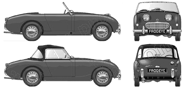1959 Austin Healey Sprite Mk I Frogyey Cabriolet blueprint