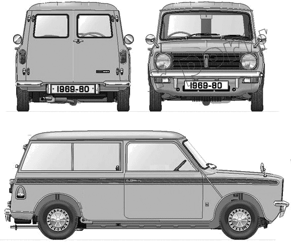 1969 Austin Mini Clubman Estate British Leyland Wagon blueprint