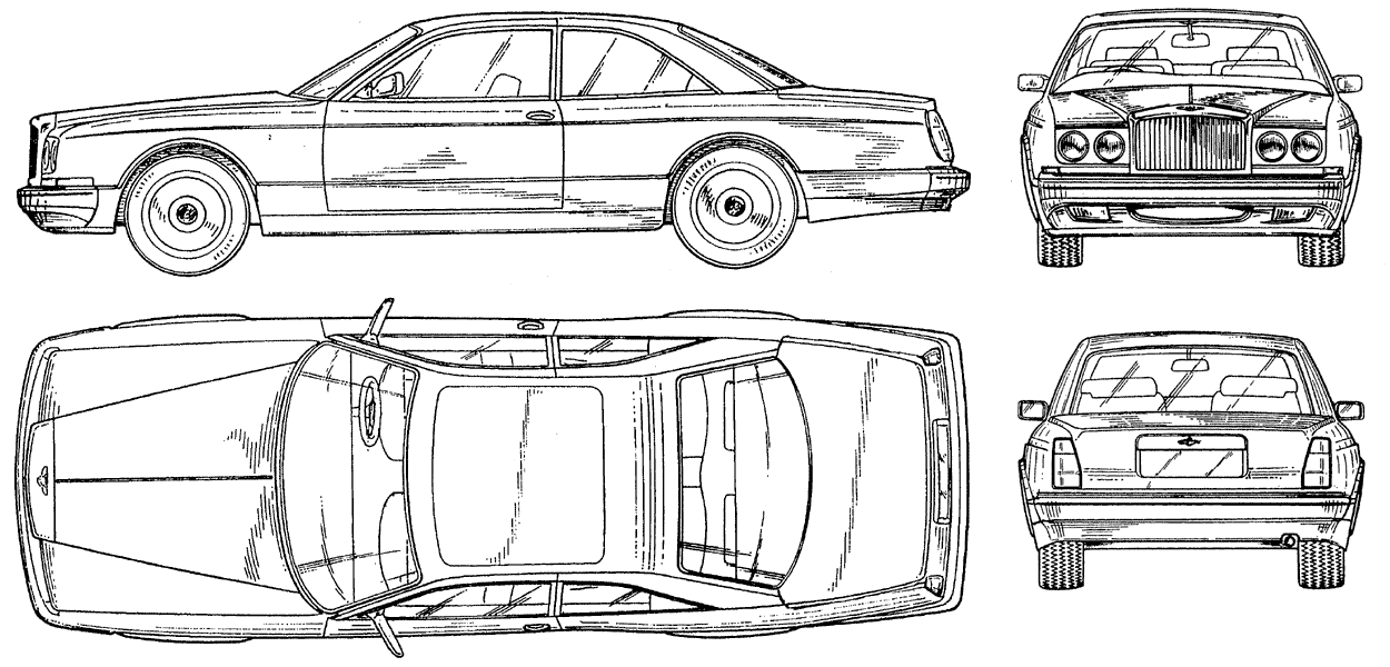 CAR blueprints 1998 Bentley Continental R Coupe blueprint