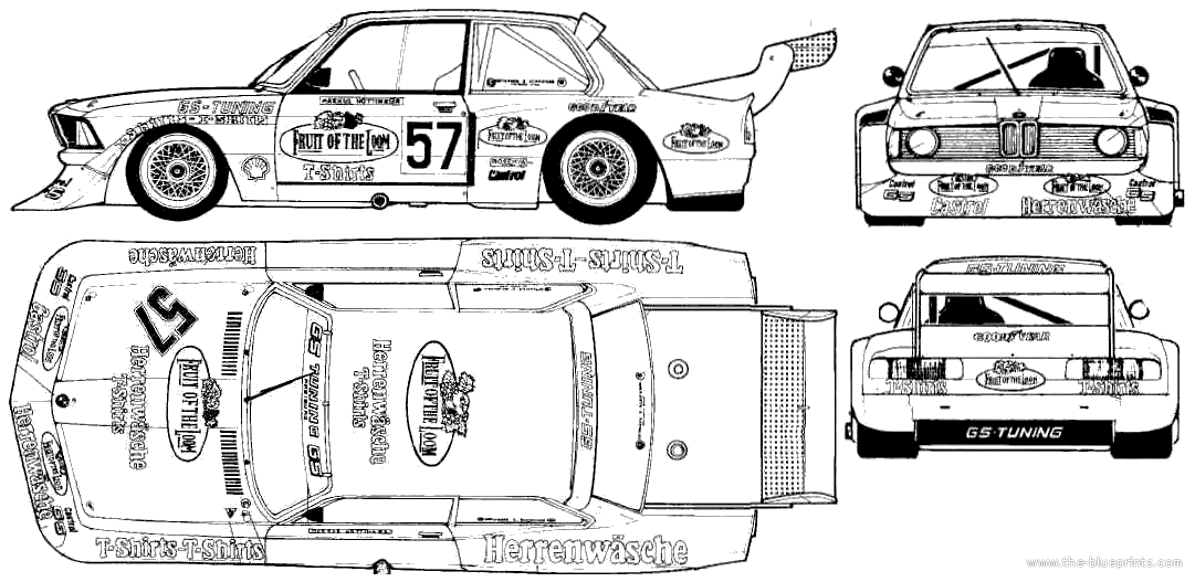 Чертежи бмв м 3 CAR blueprints - BMW 320 Group 4 Coupe blueprint