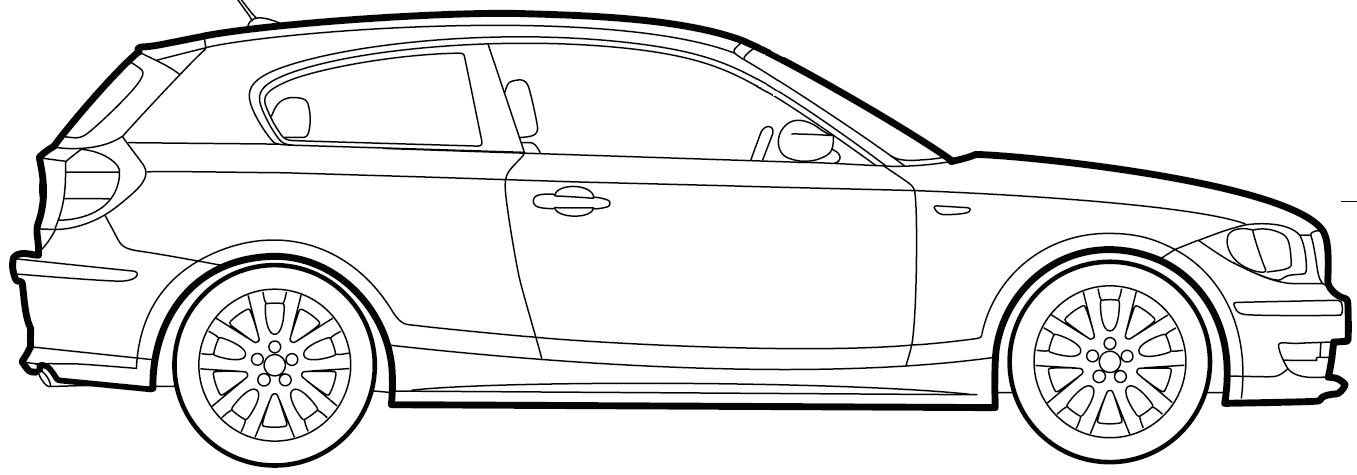 2008 BMW 1-Series E81 3-door Hatchback blueprint