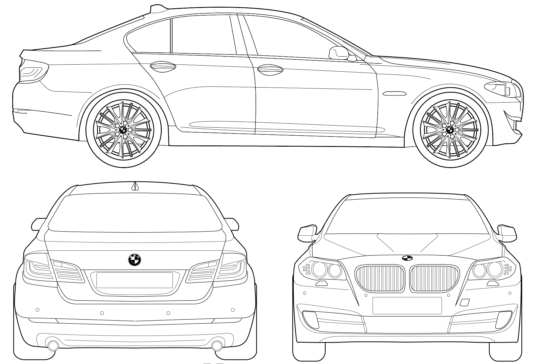 Bmw 5 series blue print #4