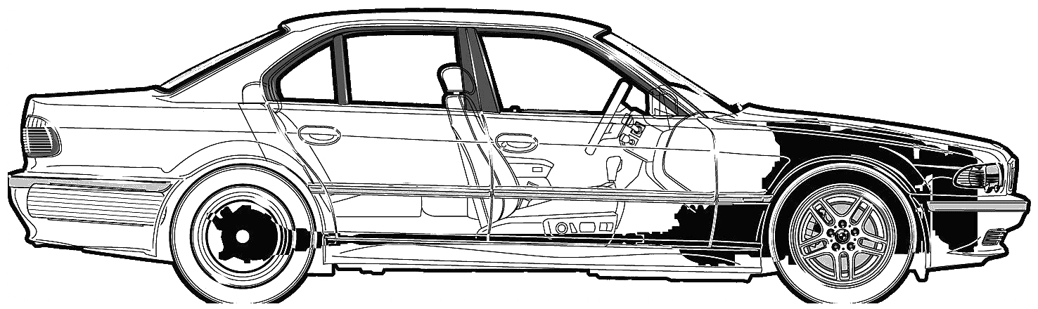 2001 BMW 7Series E38 740i Sedan blueprint