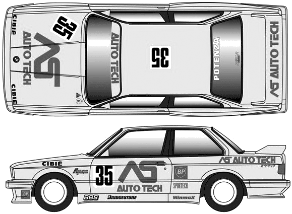 1992 BMW M3 E30 Coupe blueprint