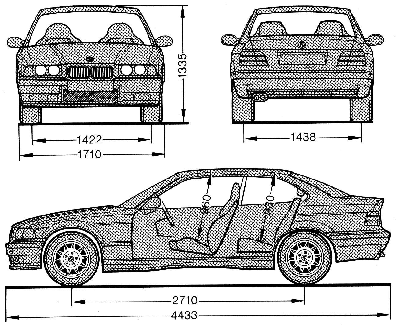 Bmw e36 coupe blueprints #5