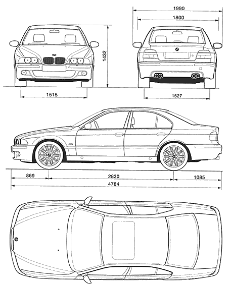 1998 BMW M5 E39 Sedan blueprint
