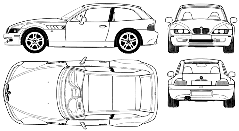 Bmw e36 coupe blueprints #7