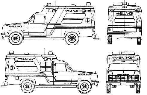 1985 Chevrolet Ambulance Van blueprint