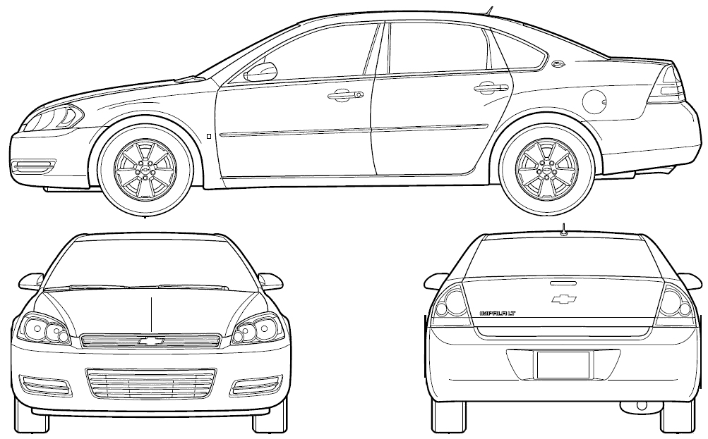 CAR blueprints 2006 Chevrolet Impala LT Sedan blueprint