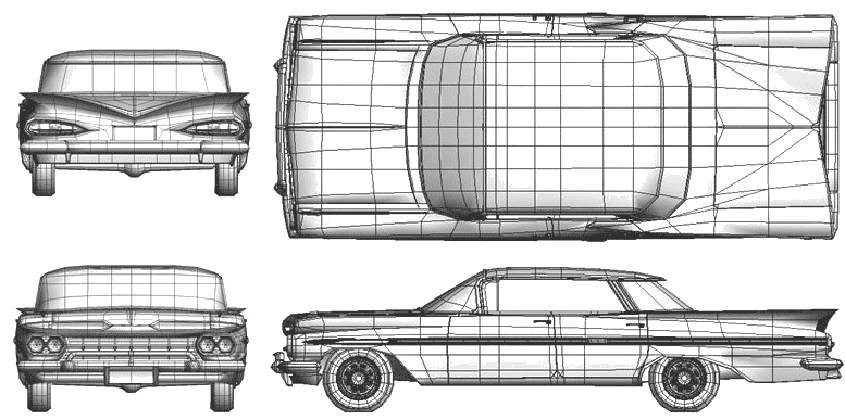 CAR blueprints 1959 Chevrolet Impala Sport Sedan 