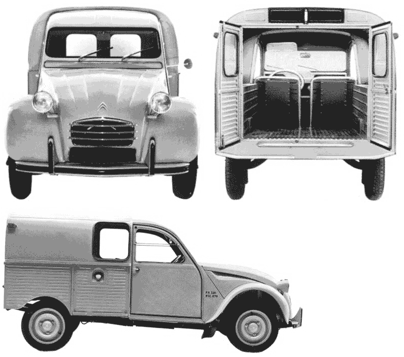 1963 Citroen 2CV AZU AK Wagon blueprint
