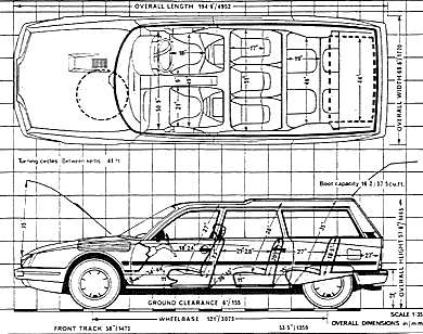 1982 Citroen CX Familiale Break Wagon blueprint