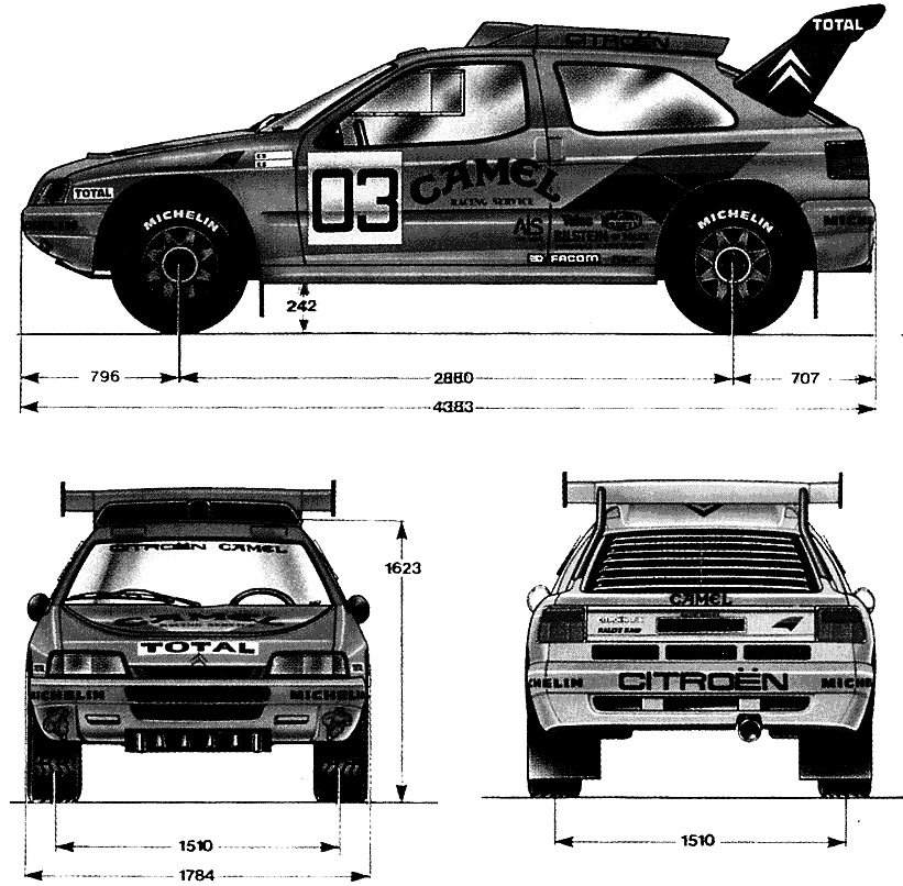 1990 Citroen ZX WRC Coupe blueprint