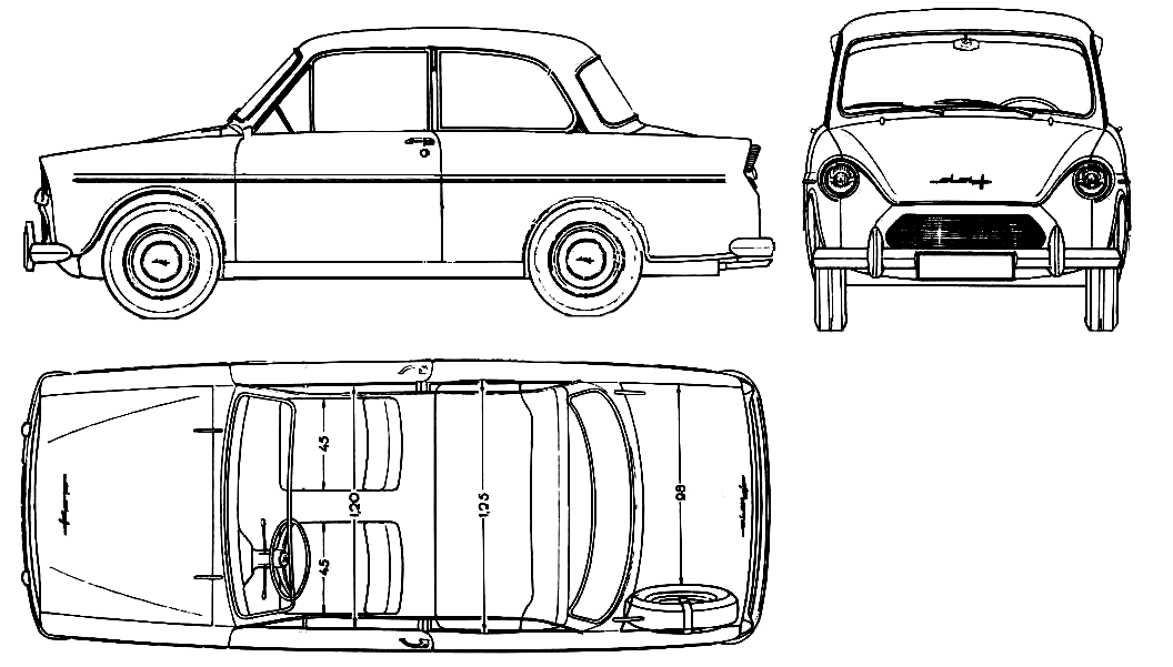 1958 DAF 33 Sedan blueprint