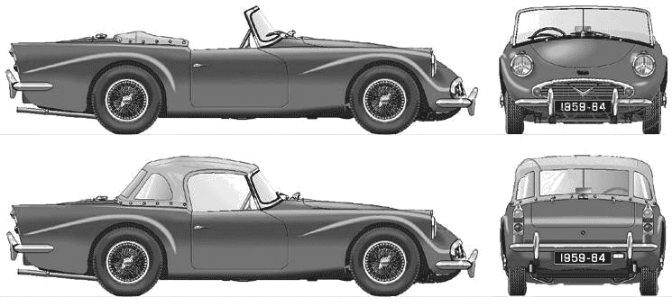 1959 Daimler Dart SP250 Cabriolet blueprint