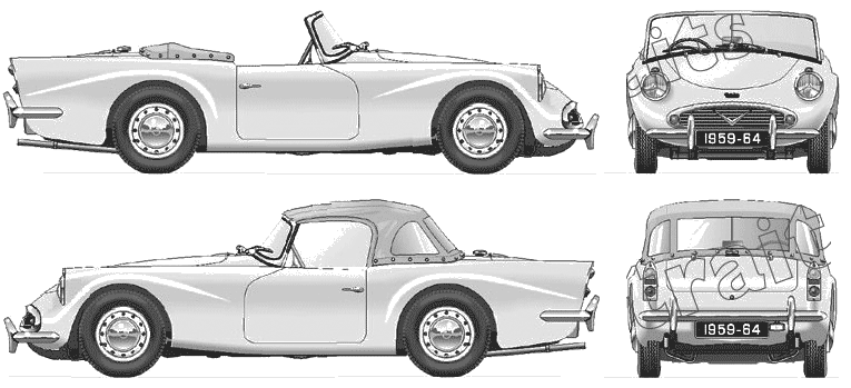1962 Daimler Dart SP250 Cabriolet blueprint