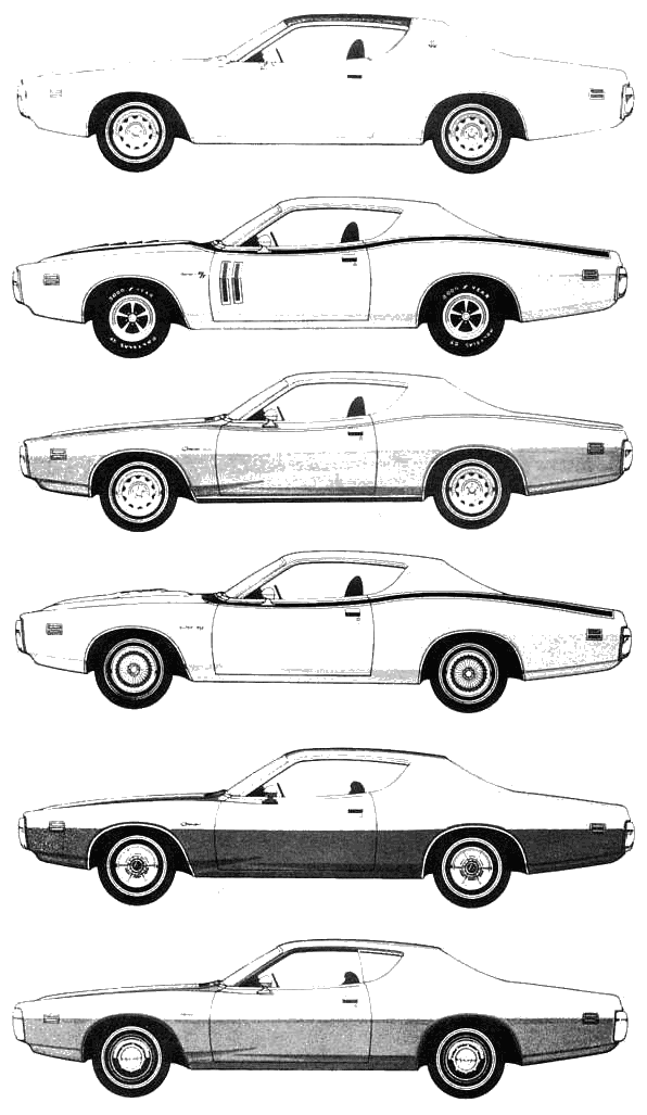 1971 Dodge Charger Coupe blueprint