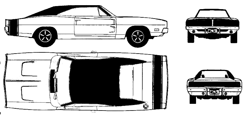 1969 Dodge Charger RT Targa blueprint