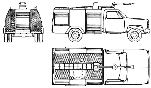 1983 Dodge D200 Fire Truck blueprint