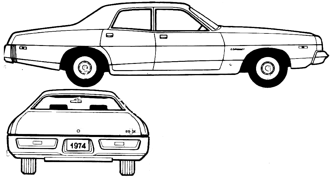 1974 Dodge Monaco 4door Sedan blueprint