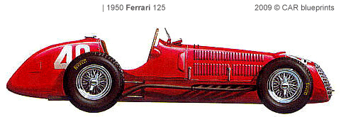 Ferrari on Car Blueprints   1950 Ferrari 125 F1 Ow Blueprint