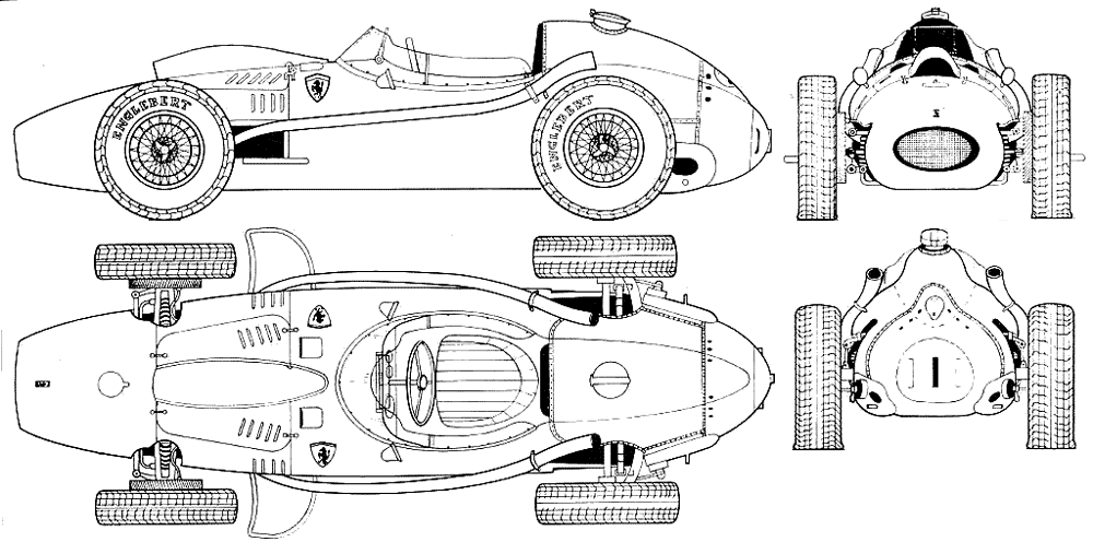 1958 Ferrari 246 F1 OW blueprint