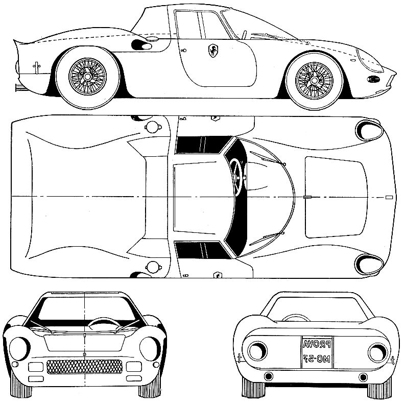 1964 Ferrari 250 LMB Berlinetta Le Mans Coupe blueprint