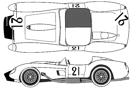 1958 Ferrari 250 TR Le Mans BType Cabriolet blueprint