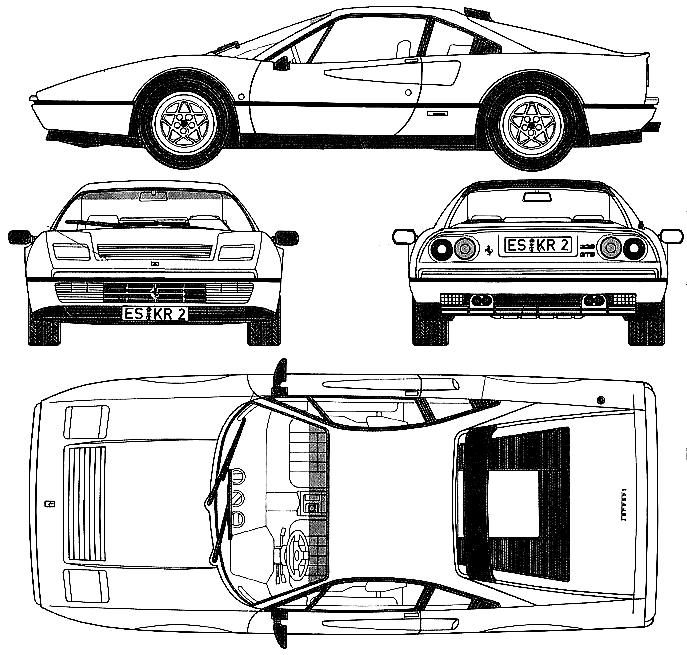 1986 Ferrari 328 GTB Coupe blueprint
