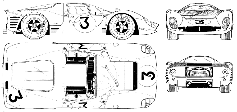 1967 Ferrari 330 P4 Targa blueprint