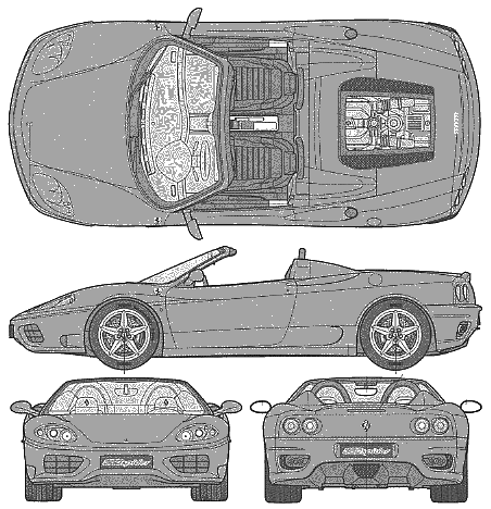 2000 Ferrari 360 Spider Cabriolet blueprint