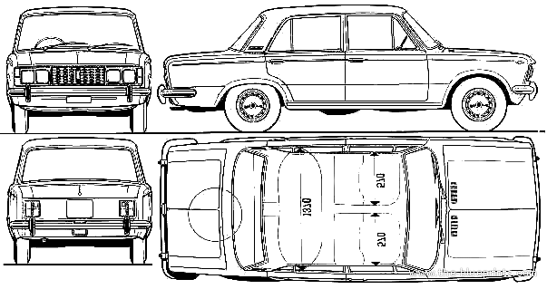 1972 Fiat 125 Special Sedan blueprint