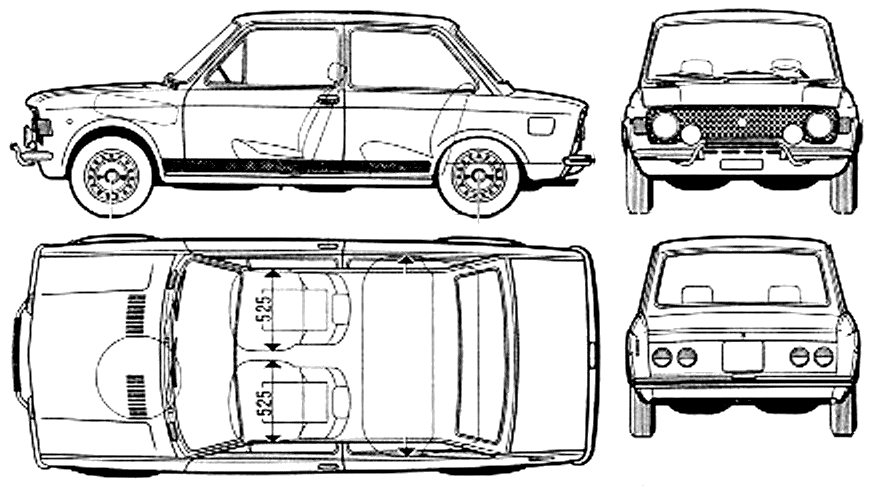 1977 Fiat 128 Rally Coupe blueprint