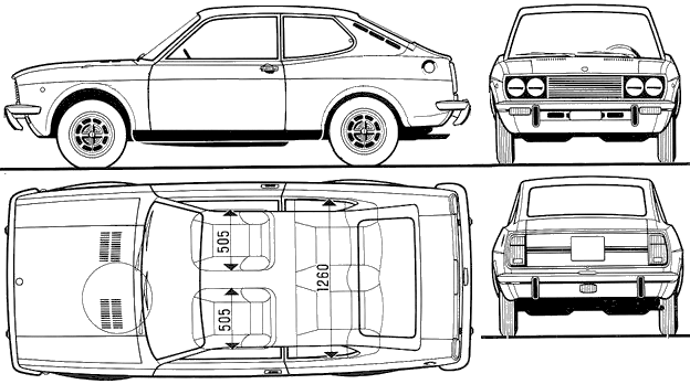 1971 Fiat 128 SL Sport Coupe blueprint