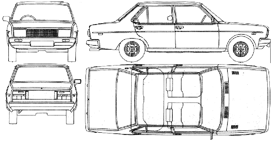 1979 Fiat 131 TC Supermirafiori Sedan blueprint