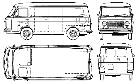 1973 Fiat 238 Van blueprint