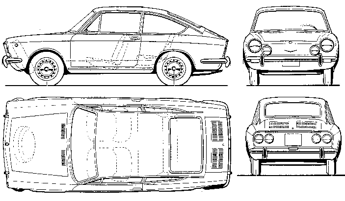 1965 Fiat 850 Sport Coupe blueprint