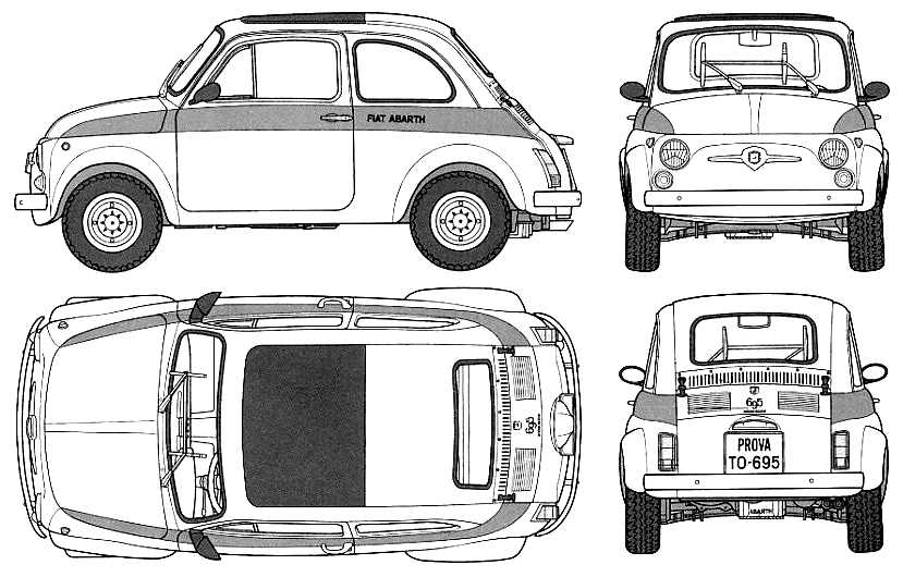 1964 Fiat 695 SS Abarth Coupe blueprint