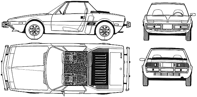 1972 Fiat X1 9 Bertone Targa blueprint